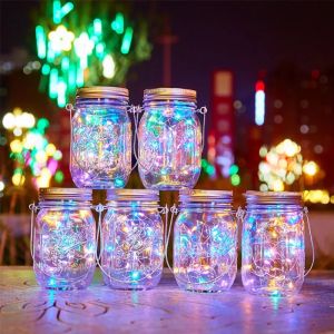 🇲🇾Mason Jar + Solar LED✨ CNY Raya  Outdoor Garden Decoration Starry Fairy Light Lamp Glass Christmas Creative Gift 太阳能玻璃梅森灯装饰圣诞礼物农历新年