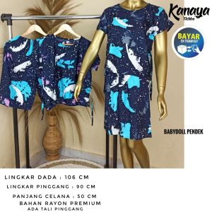 Kanaya - Babydoll Setelan Celana Pendek Baju Wanita Murah