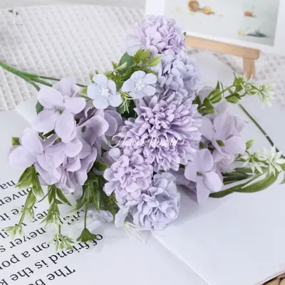 [FlowerWorld]Artificial Bunga Hydrangea Mix Bunga Tangkai Plastik/Bunga Rose Hias/Bunga Bucket Isi 5 Tangkai/ Bunga Anthurium Palsu Plastik Buatan Imitasi Hias Dekor Buket Bouquet Rumah Pesta/Bunga Hias Plastik Murah Dan Import/Bunga Hiasan Palsu
