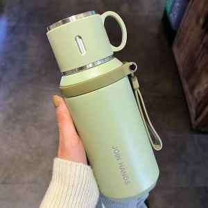 ZYJC MALL 316 Stainless Steel Insulated Water Bottle Tea Water Separation with Rope Thermos Bottle Multifunctional Leak-proof Sports Insulated Kettle Outdoor
