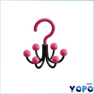 YoPo Rotatable 6-Claw Multi-Functional Wardrobe Hook Storage Hanger for Bra Suspenders Hats Belts 1Pc