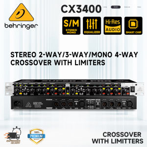 Behringer SUPER-X PRO CX3400 Stereo Presisi Tinggi 2-Way / 3-Way / Mono 4-Way Crossover dengan Pembatasan Penundaan Waktu yang Dapat Disesuaikan dan Koreksi Tanduk CD