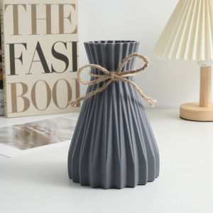 Plastic Vase Nordic Not Fragile Flower Vase White Imitation Ceramic Flower Pot Basket Decor for Flowers Wedding Home Decor