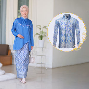 Emran Batik - Setelan Couple Samara Baju Kurung Melayu Terbaru Seragam Kondangan Bridesmaid