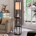 HEIKESZ Solid Wood Shelf Lamp Shelf Lamp Simple Floor Lamp Wooden Bookshelf Lamp Remote Control North Decorative Lamp. 