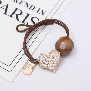 My Natural Korean Love Pearl Elastic Hairband 韩式珍珠爱心发圈发饰