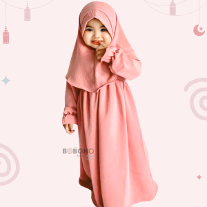 BOBOHO - GAMIS ANAK PEREMPUAN MALDINA CRINGKLE / BAJU MUSLIMAH LOKAL ANAK KEKINIAN