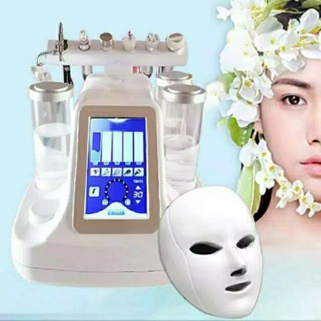 Hydra 8in1 vanadium titanium rf led mask setrika wajah dingin ultrasound detox bio rf oxygen spray