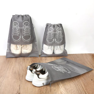 Non Woven Storage Bag High Top Shoes Drawstring Binding Mouth Travel Storage Bag Dust-proof Shoe Bag