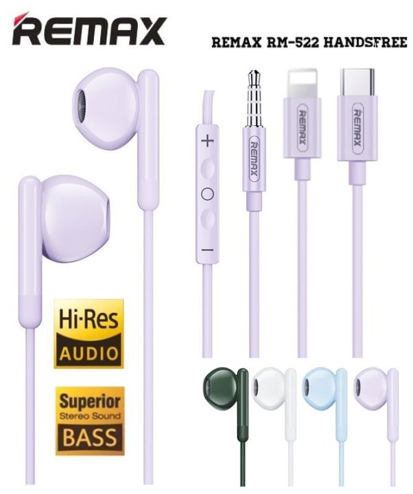 Original Remax RM-522 Earphone Stereo In-Ear Headphone Wired Headset ...