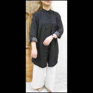 ATASAN LONG TUNIK KEMEJA WANITA LENGAN PANJANG BAHAN WOLFIS BIG SIZE