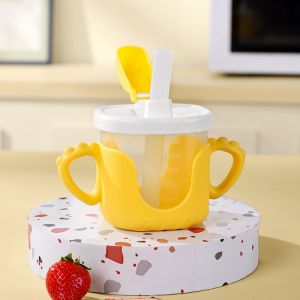 ถ้วยหัดดื่ม ถ้วยเด็ก 280ML ถ้วยฝึกดูดหลอด มี 2 หูจับ ป้องกันการหายใจไม่ออก ง่ายต่อการหัดดูด