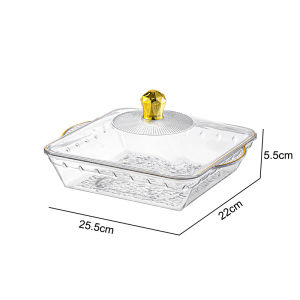 Inaso Wadah Saji Makanan Dengan Tutup Transparan Tempat Nampan Piring Buah Estetik HSB857