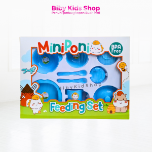 MINIPONI Feeding Set Baby 7 In 1 Murah Tempat Makan Bayi MPASI Cowok Cewek Perlengkapan Makan Bayi