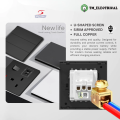 ReTouch Ultra Thin5 Soft Touch UV Skin Technology 1/2/3/4 Gang 13A/15A/20A Switch & Sockets SIRIM. 