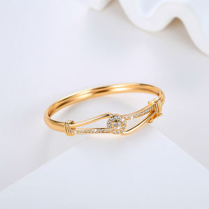 Y071 【COD】 Gelang Wanita Model Baru Emas/Titanium/Anti Luntur Gelang Dewasa Murah Mata Zirkon Gelang Lapis Emas Imitasi