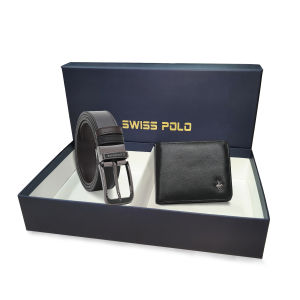 SWISS POLO Mens RFID Bifold Wallet And Automatic Belt Set - GOLD SGS 570