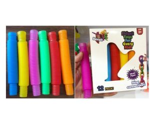 (Super Fan) 1/8Pcs Fidget Pop Tube Toys for Kids Pipe Sensory Tools for Stress Relief Toys