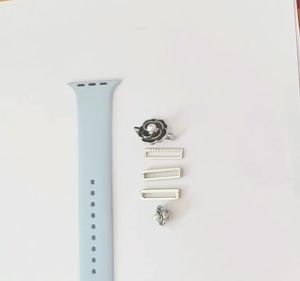 Heart-shaped pendant watch strap with rhinestone embellishments Apple Watch band DIY Accessories cross-border foreign trade new arrival in stock dropshipping