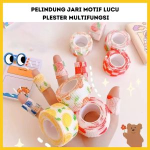 Pelindung Perekat Jari Finger Tape Motif Lucu / Plaster Untuk Menulis Dengan Pensil Pulpen Anti Air / Finger Protector Tape / Perban Pembalut Pergelangan Tangan Kaki Jari Pencegah Kapalan /Pita Warna-warni Perlengkapan Sekolah Kantor Aesthetic Multifungsi