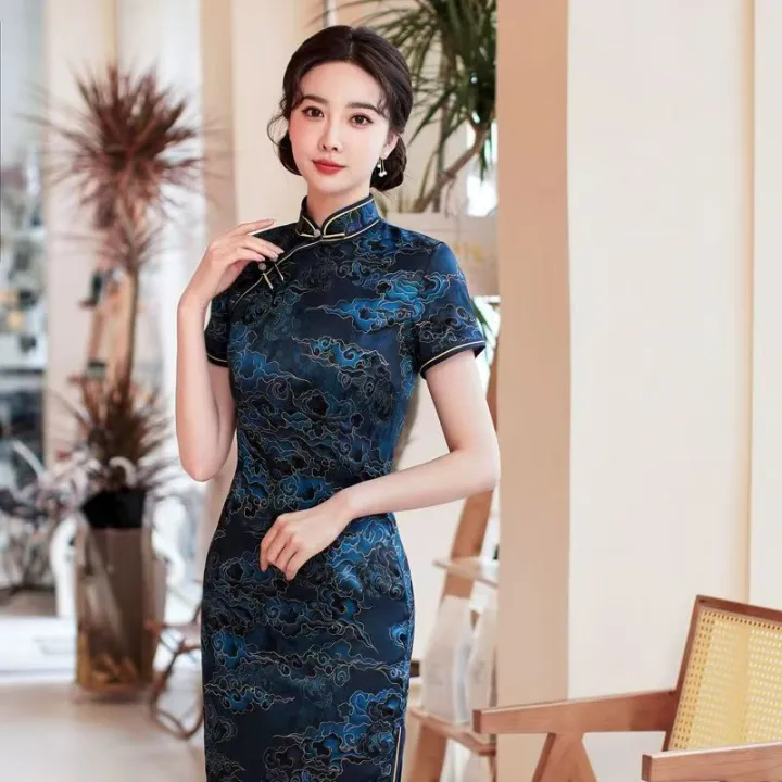 ZARAE 旗袍 中国旗袍 旗袍长款 Women's Dresses Elegant Outfit Women Plus Size ...