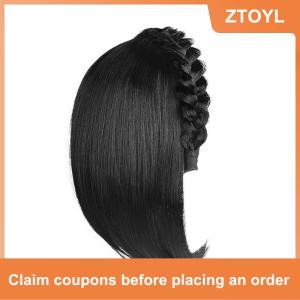 【ZTOYL】 Wig For Woman Short Hair Headband With Hair Wig Fish Bone With Wig Integrated Hair Patch Hair Accessories