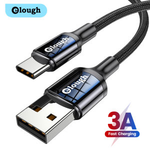 Elough Dây Cáp USB Type C 0.25-3M 3A Bộ Sạc Điện Thoại Sạc Nhanh QC3.0 Cho Samsung Huawei Xiaomi Poco Dây Cáp Sạc Điện Thoại