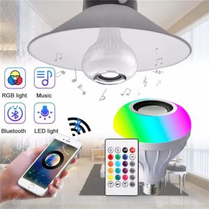 หลอดไฟ RGB บลูทูธ – หลอดไฟอัจฉริยะพร้อมลำโพง เปลี่ยนสีได้ 13 สี รีโมทควบคุม – สำหรับบ้านและปาร์ตี้