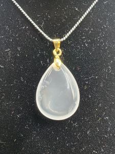 (SG Seller Ready Stocks) Top Grade Natural White Quartz Pendant with 925 Silver Necklace
