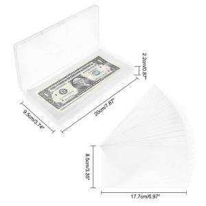 100Pcs/box Paper Money Currency Bag Money Banknote Protector Paper