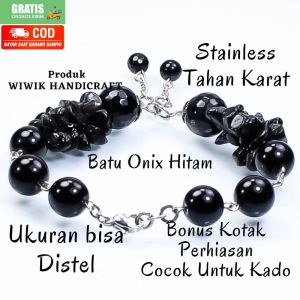Gelang Tangan Wanita / Gelang Batu Cewek Stainless Tahan Karat Batu Jade Hijau Emerald Terbaru Kado Hadiah Terbaru