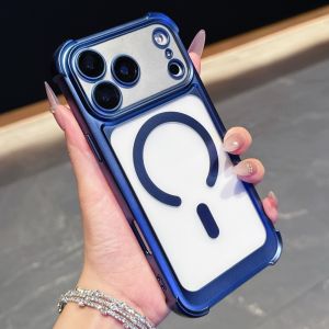 for Magsafe Matte Acrylic Case for iPhone 17 16 15 Pro Max 14 Plus 13 Air Magnetic Camera Film Protector Bumper Shockproof Cover