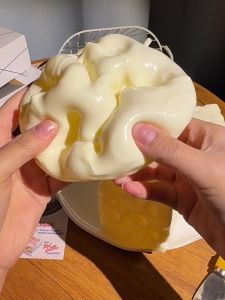 WH UMISTYDREAMC9 Jumbo Cheese Cube Stress Ball Shapeable Anti-Stress Cheese Pinch Toy Kneading  Squishy Texture Non-Bounce Cheese Squeeze Fidget Toy Stress Relief