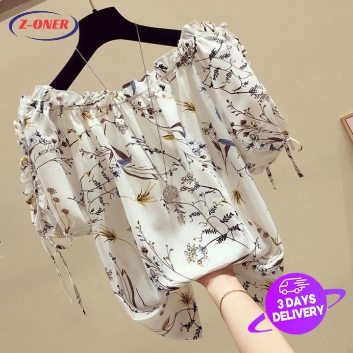 z-oner-one-word-shoulder-shirt-for-women-korean-broken-flower-shirt