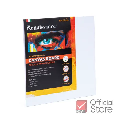 Renaissance เฟรมผ้าใบ เฟรมผ้าใบวาดรูป แคนวาส แคนวาสบอร์ด ขอบหนา 3.7mm. 280 gsm. จำนวน 1 ชิ้น