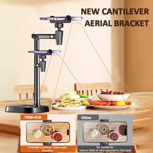 Phone Tripod Stand Mobile Holder Adjustable Desktop Mount Overhead Recording Live Stream Home Use