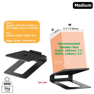 LI-MOUNT Universal Steel Angled Computer Speaker Studio Monitor Tilted Desk Stand Riser medium pair