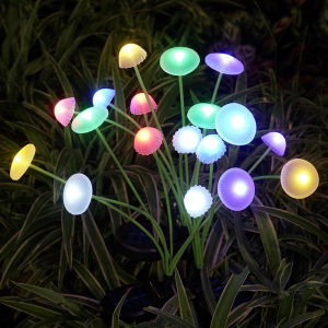 6/10 LED Solar Mushroom Light Solar Outdoor Waterproof Swing Light Christmas Home Decor Lampu Raya Lampu
