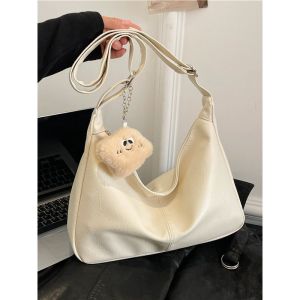 Tote Bag Women Retro Large Capacity Soft Leather Sling Handbag Beg Tangan 手提包包