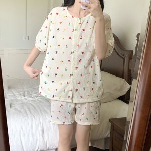 Baju Tidur Piyama Set BS-5055 Setelan Tipis Adem Lengan Pendek Celana Pendek Baju Rumah Sleepwear