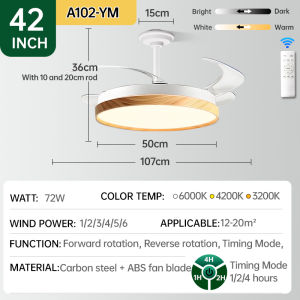 GOGEOUS Crystal ceiling fan with light modern Luxury chandelier with fan 42inch ceiling lights with fan and remote 3 colors dimming 6 speeds wind Inverter ceilings fan retractable Silent ceiling fan with led light for Living room Bedroom diningroom