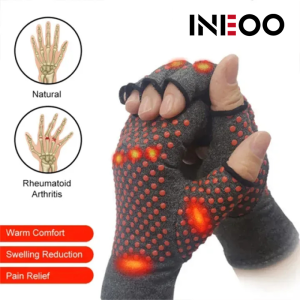 INEOO 1Pair Arthritis Gloves Compression Gloves Fingerless Breathable & Moisture Wicking Fabric Alleviate Rheumatoid Pains Ease Muscle Tension Joint
