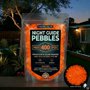 MIRELINA Resin Glow-in-the-Dark Garden Stones Reusable Colorful Glowing Pebbles Creative Waterproof Fish Tank Aquarium Stones Outdoor Landscaping Decor
