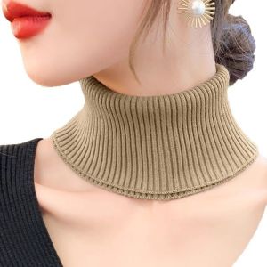 ALLLUCK Đan len Khăn cổ cao Có thể tháo rời Chống gió Áo cổ lọ Khăn giữ ấm cổ Phụ nữ