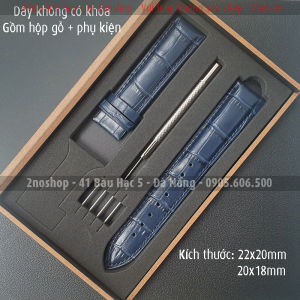 Dây đeo cho đồng hồ Bulova da bò dập vân cá sấu chống hút mồ hôi khoá 2 nút bấm khắc logo theo yêu cầu - D1712