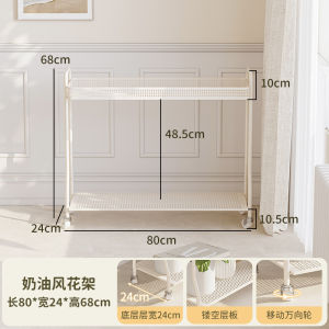 Simple Movable Iron Art Indoor Flower Stand Storage Rack Balcony Multi-layer Succulent Flower Pot Stand Living Room Floor-standing