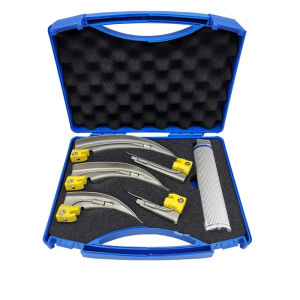 5pcs/set  Anesthesia throat mirror LED light Intubation stainless steel Laryngoscope optic Throat Detection Tool Parts