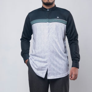 KHOIRUMMAH Kemeja Koko Full Print Jersey - Kemko Lengan Panjang - Sudais