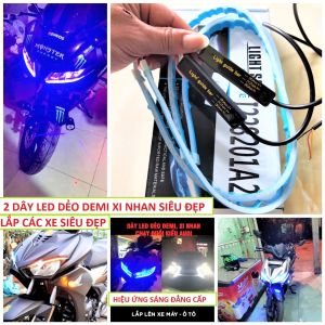 Bộ 2 dây đèn led mí xi nhan xe máy ô tô chạy đuổi kiểu audi nhiều hiệu ứng chống nước độ xe cực chất phụ kiện đồ chơi xe hơi