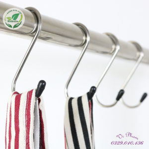 Móc treo đồ hình chữ S bằng thép không gỉ vỉ 4 cái